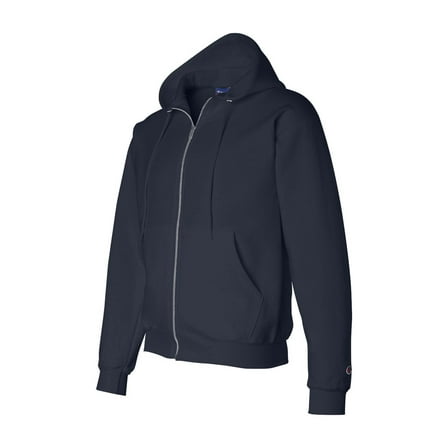 Men's Double Dry Action Fleece Full Zip Hood, Navy - XL