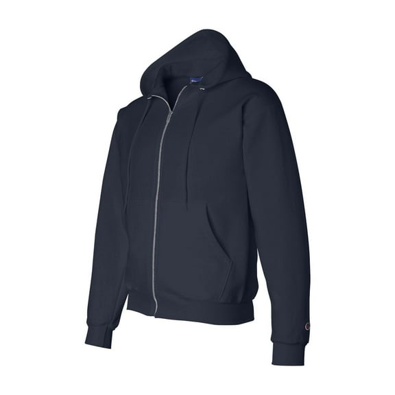 Men's Double Dry Action Fleece Full Zip Hood, Navy - XL