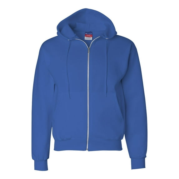 Men's Double Dry Action Fleece Full Zip Hood, Royal Blue - XL