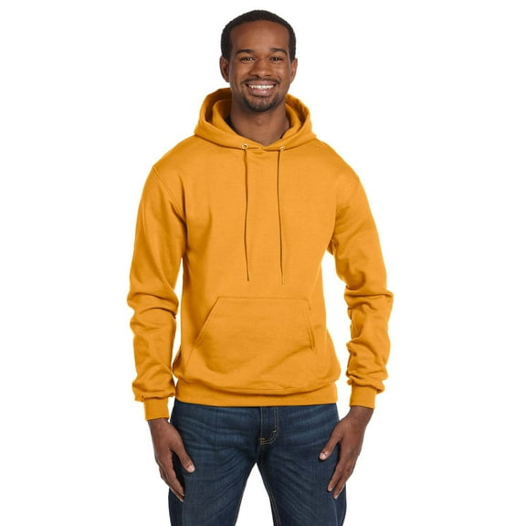 Men's Double Dry Action Fleece Pullover Hood, C/Gold - XL