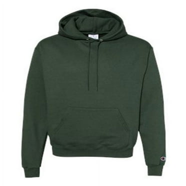 Men's Double Dry Action Fleece Pullover Hood, Dark Green - S