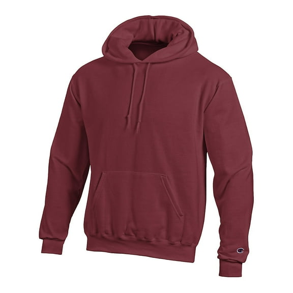 Men's Double Dry Action Fleece Pullover Hood, Maroon - L