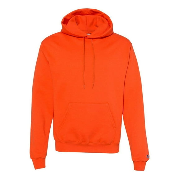 Men's Double Dry Action Fleece Pullover Hood, Orange - L