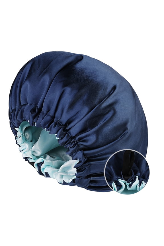 Men's Double-Layer Satin Sleep Cap with Adjustable Button Closure, Breathable & Soft Night Cap for Hair Protection
