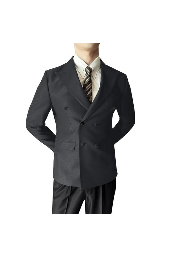 Men's Double Linen Suit 2 Piece Linen Suits Slim Fit Wedding Beach Casual Suit