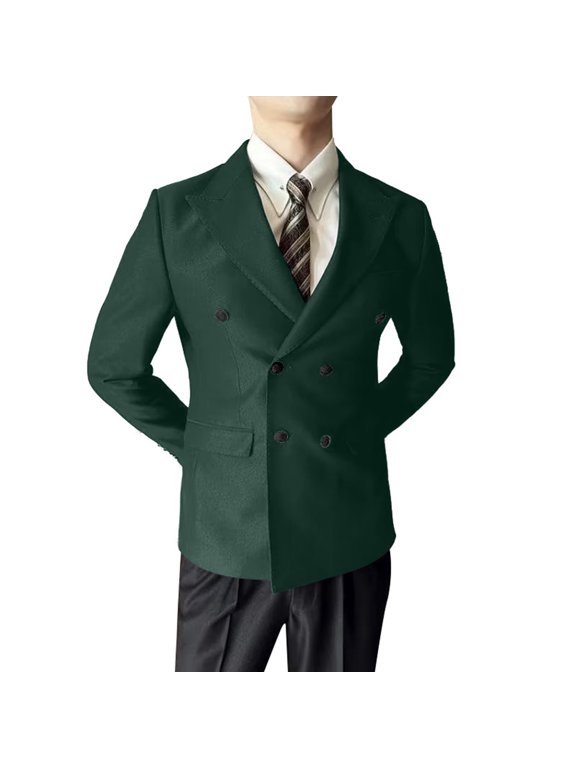 Men's Double Linen Suit 2 Piece Linen Suits Slim Fit Wedding Beach Casual Suit