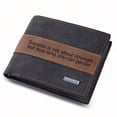 thumbnail image 1 of Men's Double Side Custom Engraved Wallet Personalized Name PU Leather Bifold Gift for Husband, Dad & Son - Anniversary/Birthday, 1 of 7