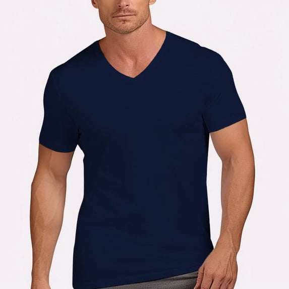 Men's Double-Sided Mercerized Cotton V-Neck T-Shirt