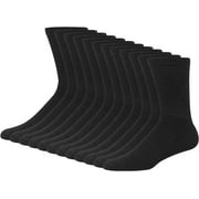 TBKOMH Men's Double Tough Crew Socks, 12-Pair Pack