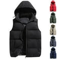 thumbnail image 1 of Men's Down-Filled Vest Winter Insulated Outdoor Vest Thickened Sleeveless Jacket - Warm for Cold Weather Layering, Hiking, and Holiday Adventures,Red,S, 1 of 7
