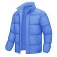 thumbnail image 1 of Men's Down Jacket Zip Up Winter Warm Thicken Puffer Coats Casual Long Sleeve Water Resistant Windproof Insulated Tops (2XL, Light Blue), 1 of 5