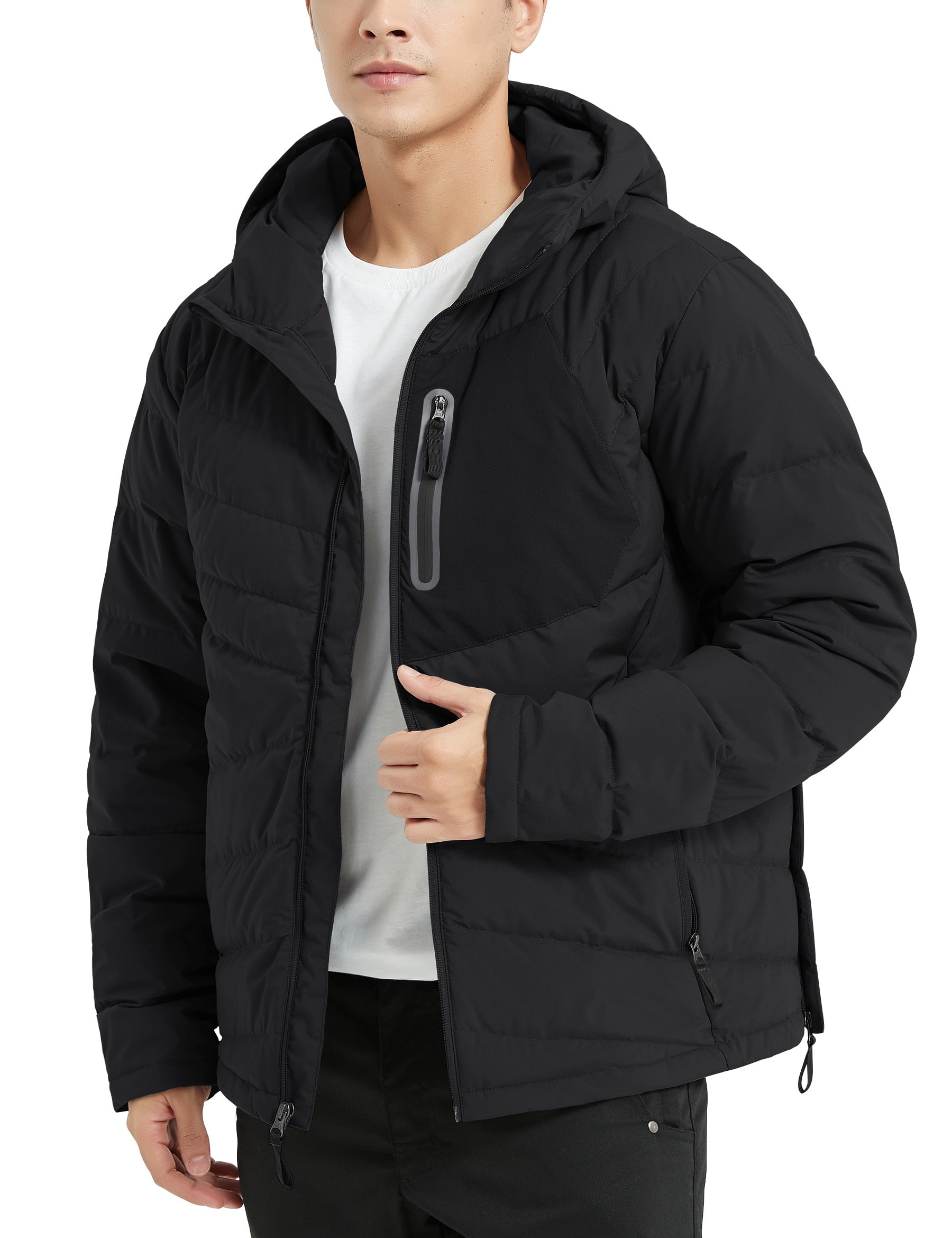 Men’s Hooded Down Puffer Jacket with 4-Layer Anti-Leak Construction main image 1