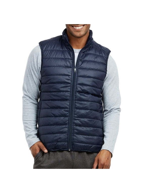 Men’s Down Puffer Vest with Zipper Pockets Lightweight S-3XL Packable Full Zip Up Running Warm Sleeveless Jacket Shell Outwear Fall Winter Menswear