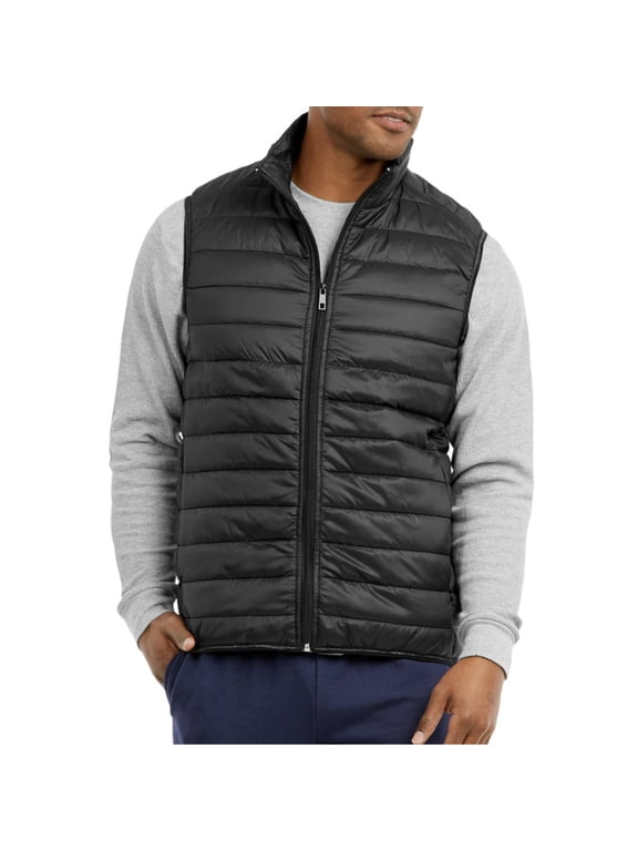 Men’s Down Puffer Vest with Zipper Pockets Lightweight S-3XL Packable Full Zip Up Running Warm Sleeveless Jacket Shell Outwear Fall Winter Menswear