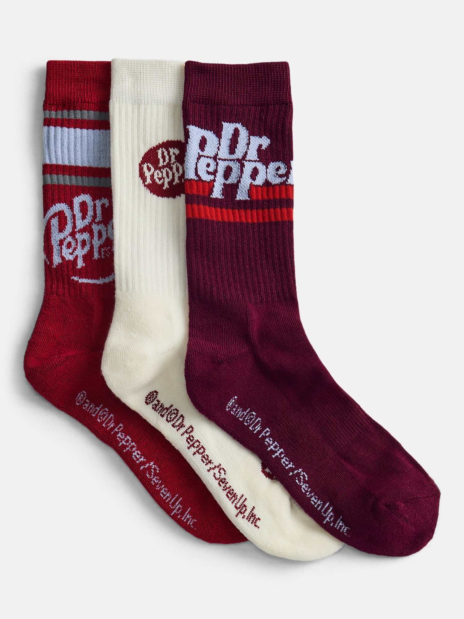 Dr Pepper Men's Socks, 3-Pack, Shoe Sizes 10-13