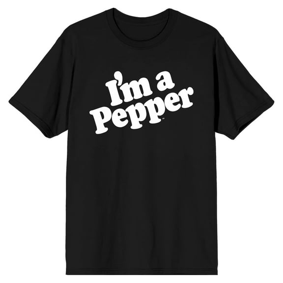 Dr Pepper I'm a Pepper and Dr Pepper logo on Black Short Sleeve Adult T-Shirt-XL