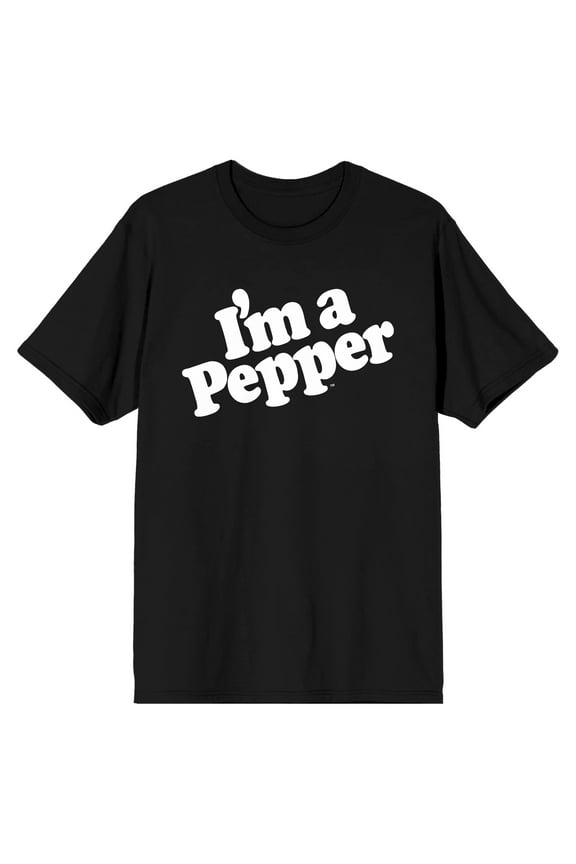 Dr Pepper I'm a Pepper and Dr Pepper logo on Black Short Sleeve Adult T-Shirt-XS