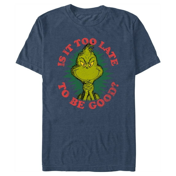 Men's Dr. Seuss Christmas Grinch Is it too Late Graphic T-Shirt