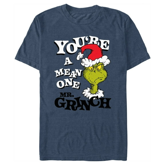 Men's Dr. Seuss Christmas Grinch You're a Mean One Portrait Graphic T-Shirt