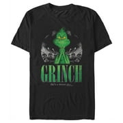 DR. SEUSS' THE GRINCH Men's Dr. Seuss Christmas Grinch You're a Mean One Portrait Graphic T-Shirt