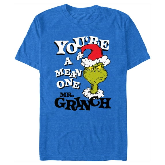 Men's Dr. Seuss Christmas Grinch You're a Mean One Portrait Graphic T-Shirt