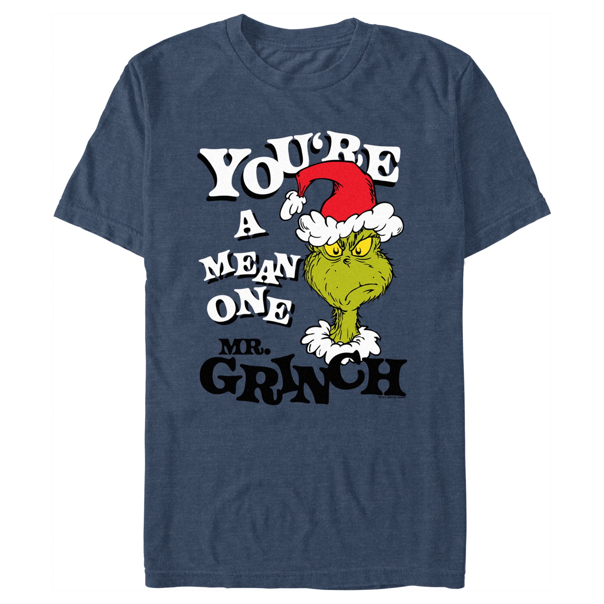 Men's Dr. Seuss Christmas The Grinch You're a Mean One Portrait Graphic Tee  Kelly Green Small 