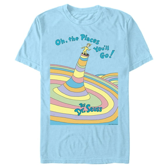 Men's Dr. Seuss Oh The Places You'll Go Book Cover Graphic T-Shirt