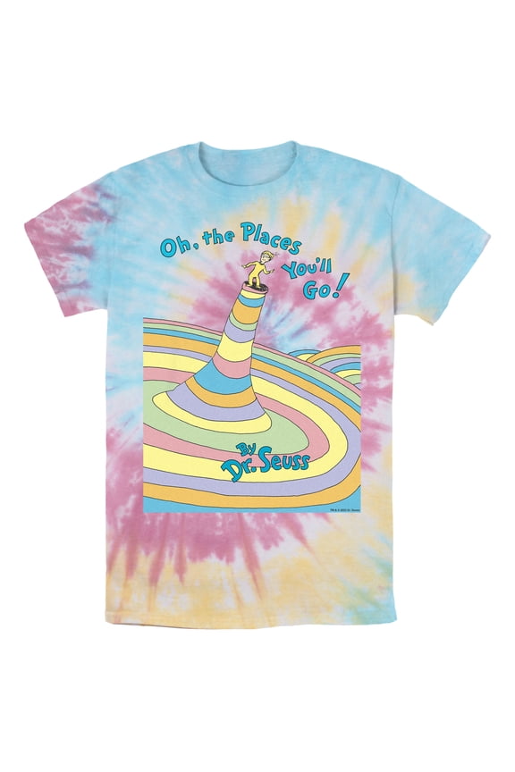 Men's Dr. Seuss Oh The Places You'll Go Book Cover Graphic T-Shirt