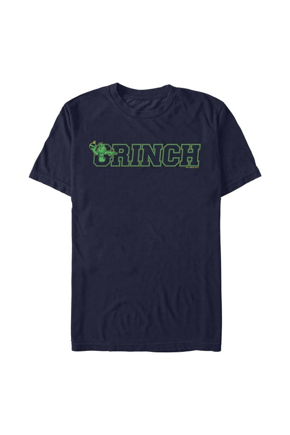 Men's Dr. Seuss The Grinch Christmas Varsity Name  Graphic T-Shirt