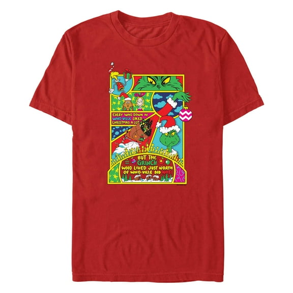Men's Dr. Seuss The Grinch Comic Panels  Graphic T-Shirt