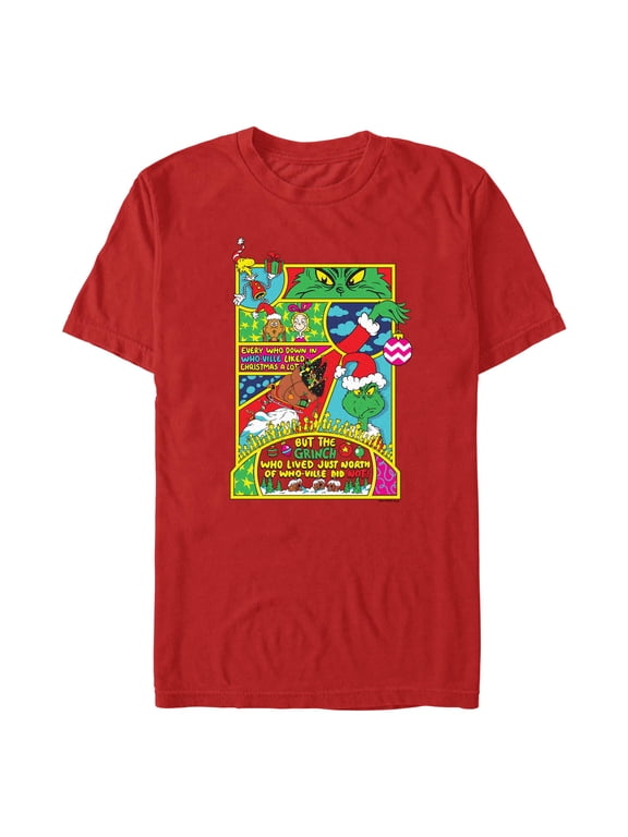 Men's Dr. Seuss The Grinch Comic Panels Graphic T-Shirt