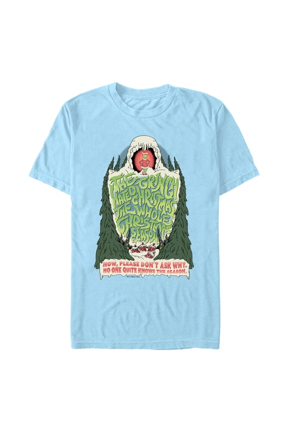 Men's Dr. Seuss The Grinch Hate Christmas Quote  Graphic T-Shirt