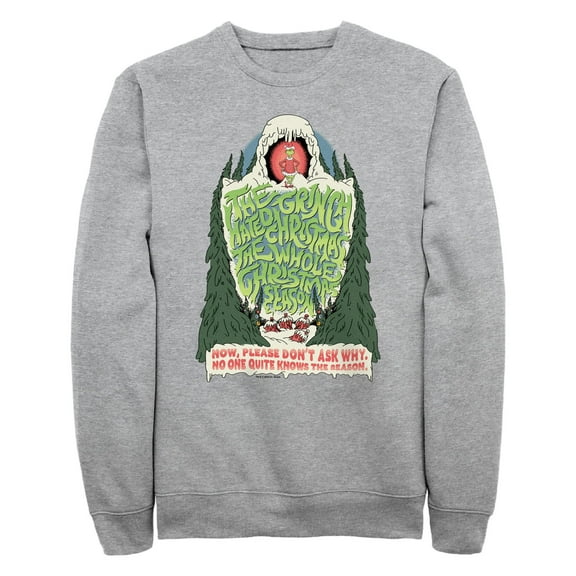 Men's Dr. Seuss The Grinch Hate Christmas Quote Sweatshirt