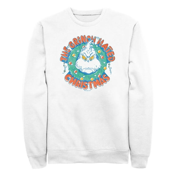 Men's Dr. Seuss The Grinch Hated Christmas Wreath  Sweatshirt