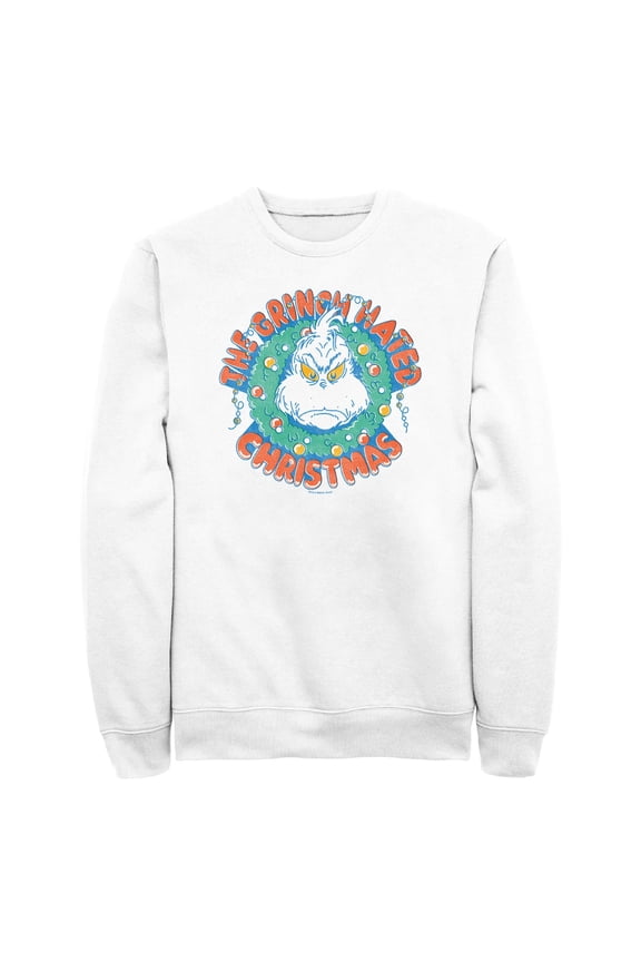 Men's Dr. Seuss The Grinch Hated Christmas Wreath Sweatshirt