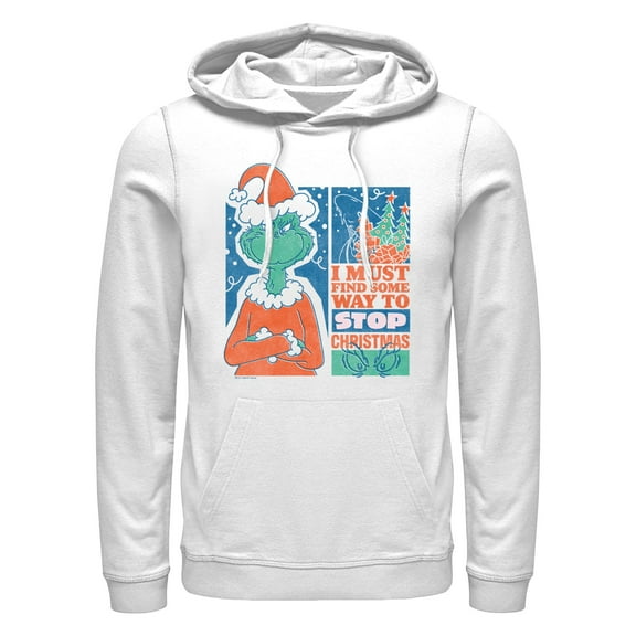 Men's Dr. Seuss The Grinch Must Stop Christmas Pull Over Hoodie