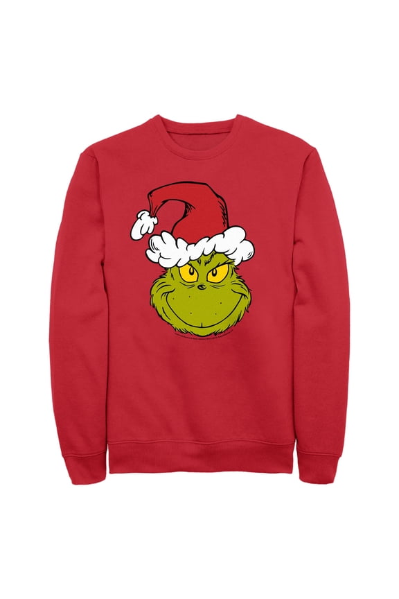 Men's Dr. Seuss The Grinch Santa Hat Sweatshirt