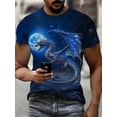 thumbnail image 1 of Men's Dragon Pattern T-Shirt, Casual Short Sleeve Round Neck T-Shirt, Outdoor Men's Clothing, 1 of 5
