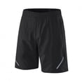 thumbnail image 1 of Men's Drawstring Athletic Shorts Basketball Outdoor Hiking Shorts Casual Stripe Comfortable Shorts, X-Large, Black, 1 of 2