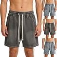 thumbnail image 1 of Men's Drawstring Elastic Straight Leg Relaxed Fit Jean Denim Shorts with Pocket Blue, 1 of 9