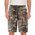 thumbnail image 1 of Men's Drawstring Elastic Waist Multi Pocket Lightweight Cotton Cargo Shorts (Camo, 40), 1 of 4