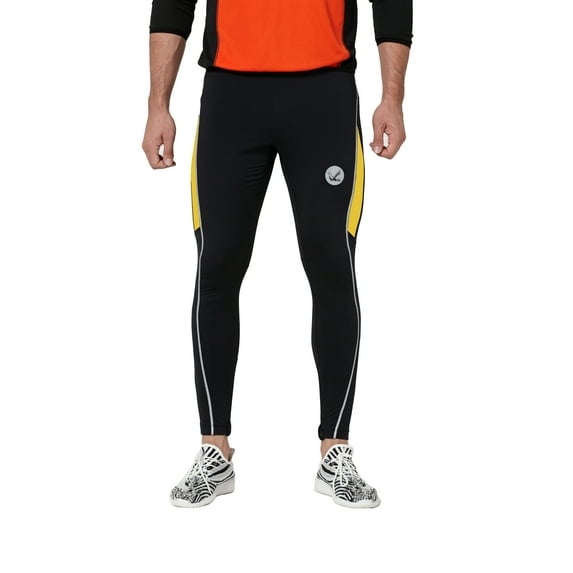 Men's Drawstring Elastic Waist Thermal Running Tights Pants Ankle Zipper Reflective Elements