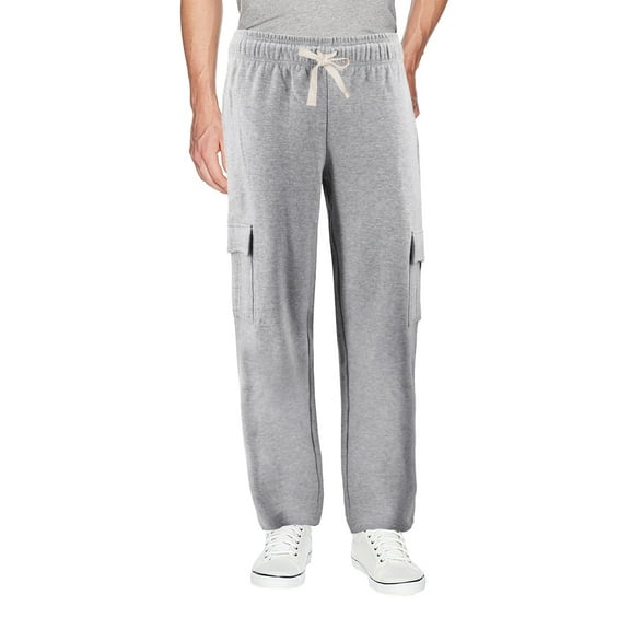 Men's Drawstring Fleece Lined Athletic Sport Fitness Gym Jogger Sweat Pants (Grey, 4XL)