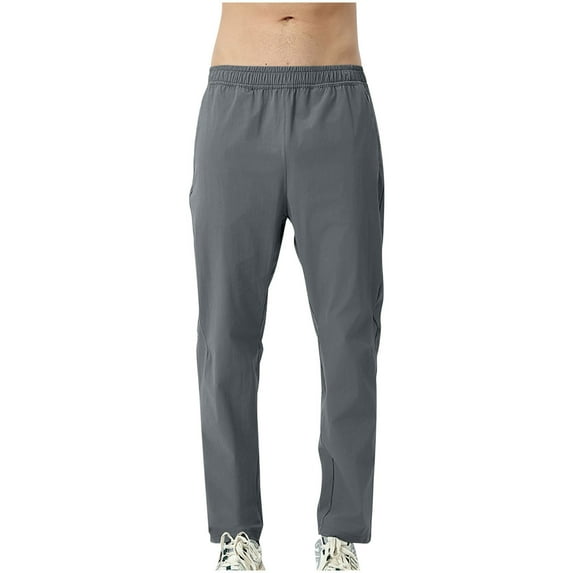 Men's Drawstring Pants Solid Color Casual Sun Protection Fashion Elastic Waist Loose Exercise Casual Simple Basic Style