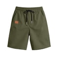 thumbnail image 1 of Men's Drawstring Pockets Elastic Waist Shorts for Casual Beach Green S, 1 of 9