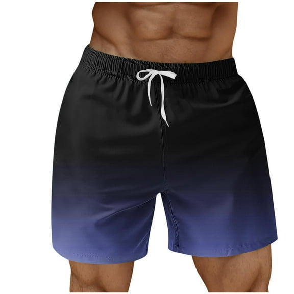 Men's Drawstring Swim Trunks Elastic Waist Drawstring Board Shorts Quick Dry Beach Swimming Running Short with Pocket