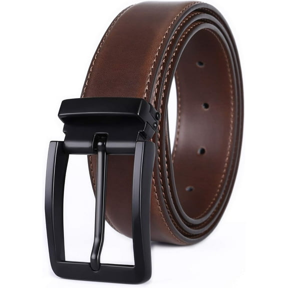 Men's Dress Belt Black Leather Belts for Jeans