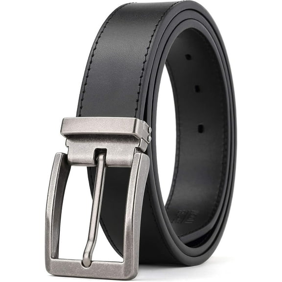 Men's Dress Belt Black Leather Belts for Jeans