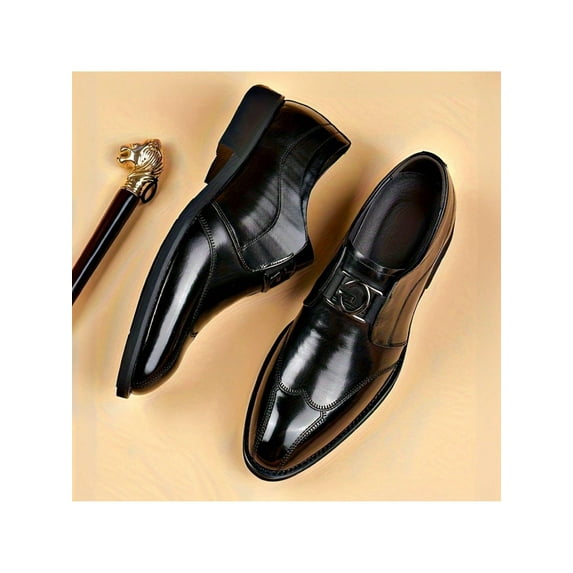 Men's Dress & Casual Pointed-Toe Leather Shoes - Durable, Stylish for Business and Everyday Wear - 100% Genuine Leather Construction