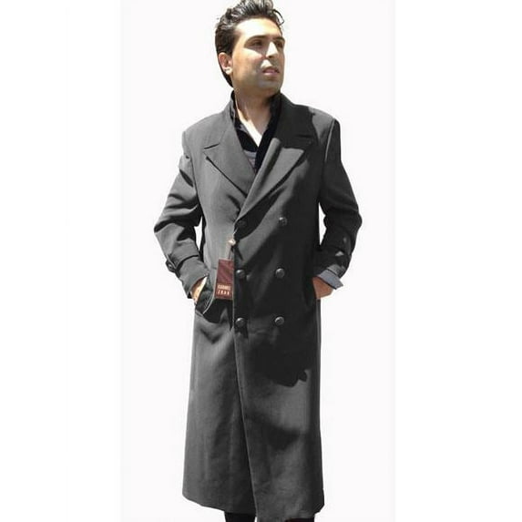 Men's Dress Coat Dress Coat Top Coat Buttons Closure Double Breasted Overcoat Charcoal Grey Full Length Maxi Coat